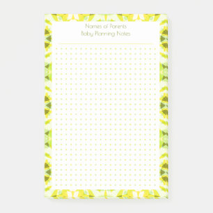 Custom Pretty Yellow Dot Grid New Mum Baby Planner Post-it Notes