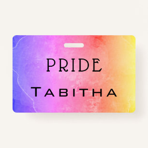 Custom PRIDE Rainbow Multicolor Personalised Badge ID Badge