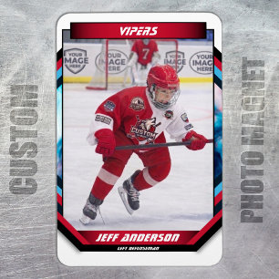 Custom Prime Red Ice Hockey Photo Magnet