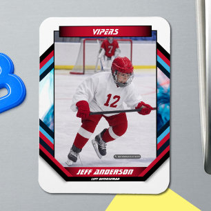 Custom Prime Red Ice Hockey Photo Magnet
