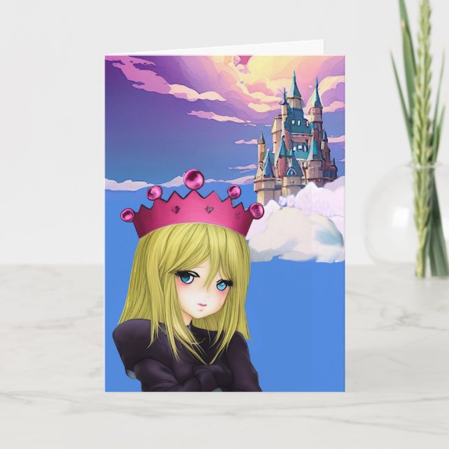Custom Princess and Castle Greeting Card (Front)