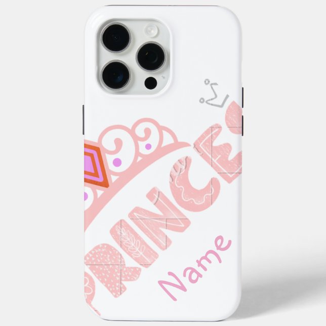 Custom Princess Name iPhone Case – Pink Crown Desi (Back)