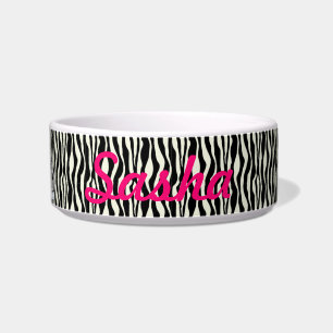 Custom Princess Zebra Print Food Dish