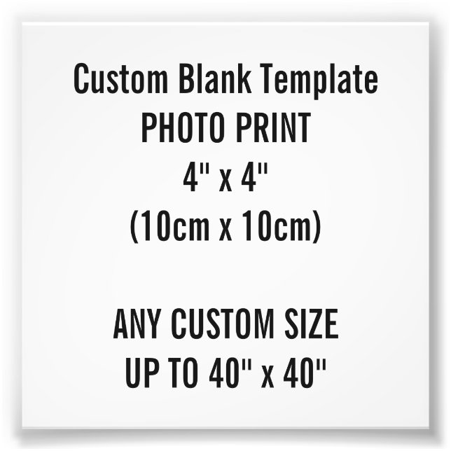 Custom Print 4" x 4" Photo Print Blank Template (Front)