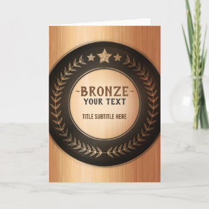 CUSTOM PRINT DIY MEDAL Bronze ADD YOUR LOGO edit Thank You Card