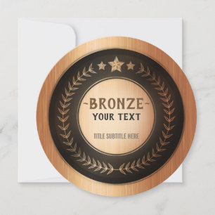 CUSTOM PRINT DIY MEDAL Bronze ADD YOUR LOGO edit Thank You Card