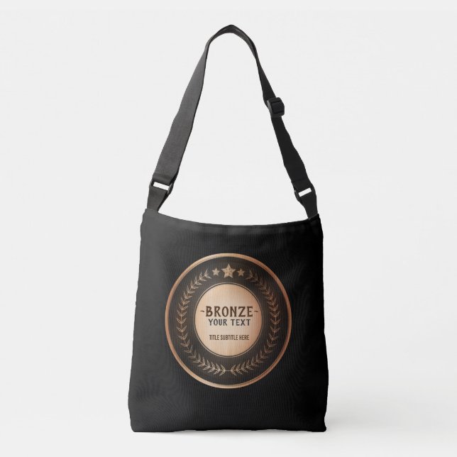 CUSTOM PRINT DIY MEDAL Bronze Champion EDITABLE Crossbody Bag (Front)