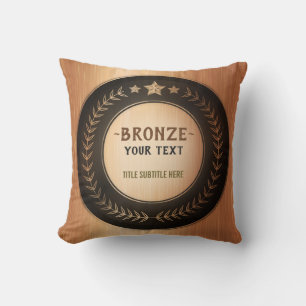 CUSTOM PRINT DIY MEDAL Bronze Champion EDITABLE Cushion
