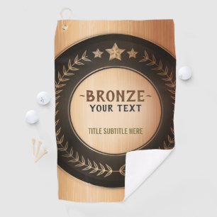CUSTOM PRINT DIY MEDAL Bronze Champion EDITABLE Golf Towel