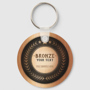 CUSTOM PRINT DIY MEDAL Bronze Champion EDITABLE Key Ring