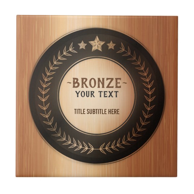 CUSTOM PRINT DIY MEDAL Bronze Champion EDITABLE Tile (Front)