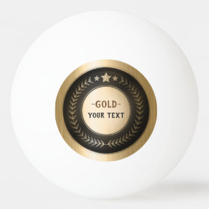 CUSTOM PRINT DIY MEDAL Gold #1 ADD YOUR LOGO edit Ping Pong Ball