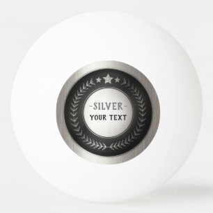 CUSTOM PRINT DIY MEDAL Silver ADD YOUR LOGO edit Ping Pong Ball