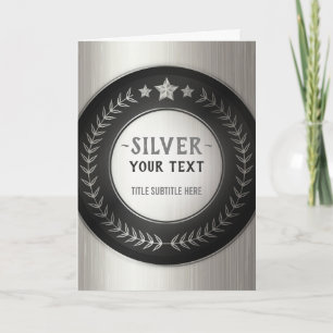 CUSTOM PRINT DIY MEDAL Silver ADD YOUR LOGO edit Thank You Card