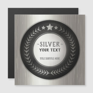 CUSTOM PRINT DIY MEDAL Silver Champion EDITABLE