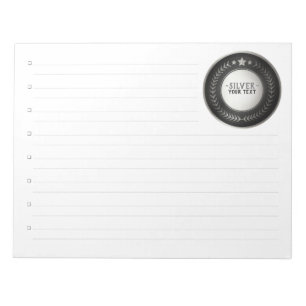 CUSTOM PRINT DIY MEDAL Silver Champion EDITABLE Notepad