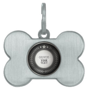 CUSTOM PRINT DIY MEDAL Silver Champion EDITABLE Pet ID Tag