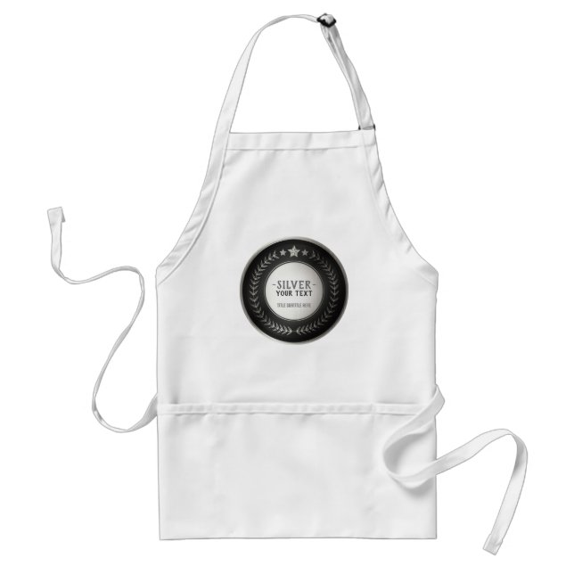 CUSTOM PRINT DIY MEDAL Silver Champion EDITABLE Standard Apron (Front)