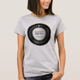 CUSTOM PRINT DIY MEDAL Silver Champion EDITABLE T-Shirt