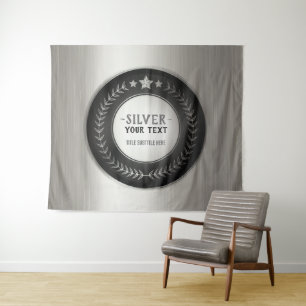 CUSTOM PRINT DIY MEDAL Silver Champion EDITABLE Tapestry