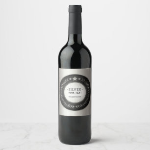 CUSTOM PRINT DIY MEDAL Silver Champion EDITABLE Wine Label