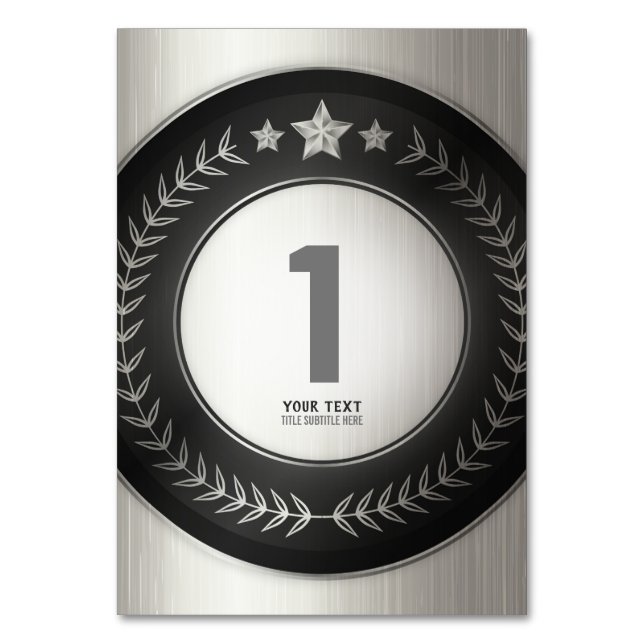 CUSTOM PRINT DIY Silver Table Number EDITABLE (Front)