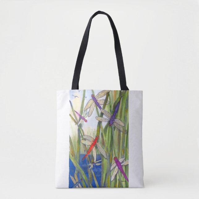 Custom Print Dragonflies Tote Bag (Front)