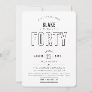 CUSTOM PRINT ORDER for Blake's 40th Birthday Invitation