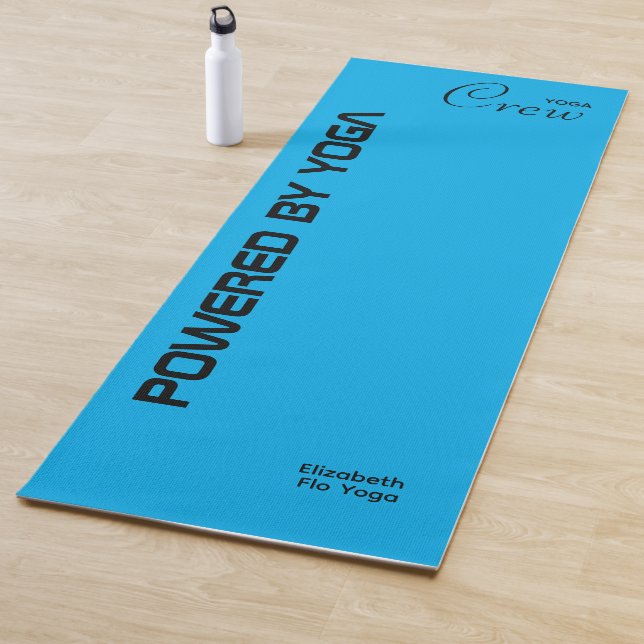 Custom Print Yoga Crew Azure Blue Yoga Mat (In Situ)