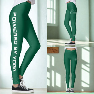 Custom Print Yoga Crew Hunter Green Leggings
