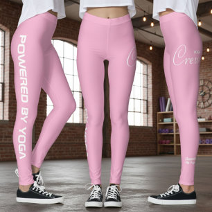 Custom Print Yoga Crew Soft Light Pink Leggings