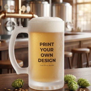 Custom Print Your Own Printing My Own To Order Frosted Glass Beer Mug