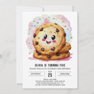 Custom Printable Pink Cookies Birthday Invitation
