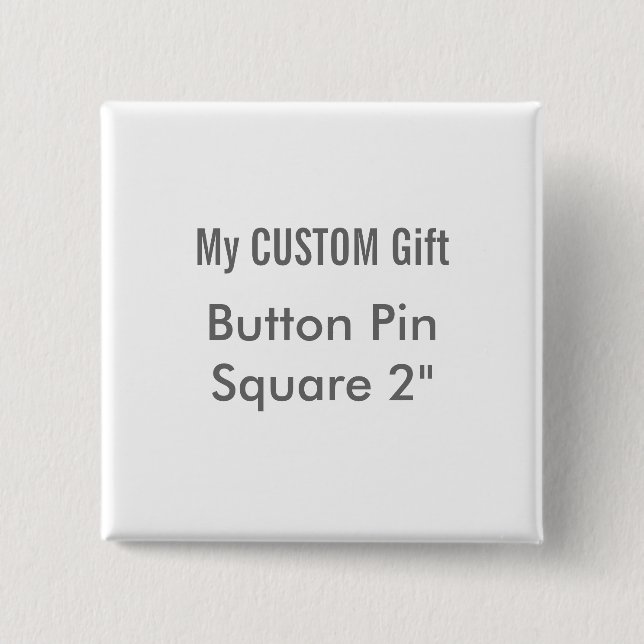 Custom Printed 2" Square Button Badge Pin (Front)