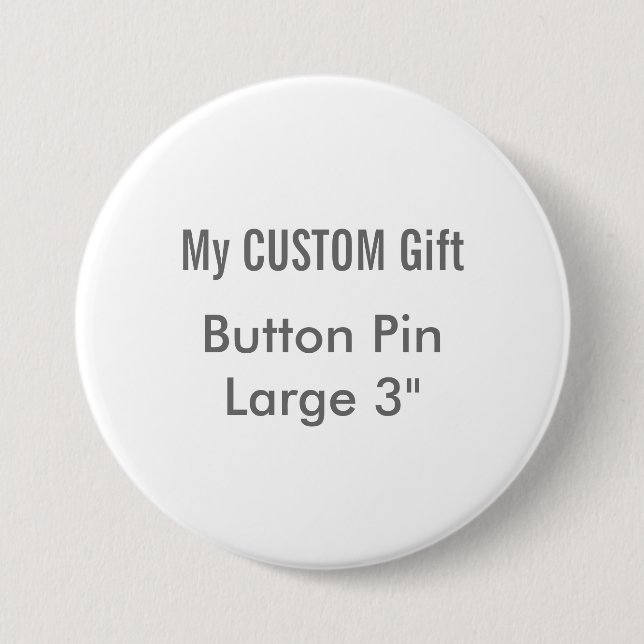 Custom Printed 3" Large Round Button Badge (Front)