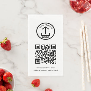 Custom Printed Business Logo QR Code Promotional Napkin