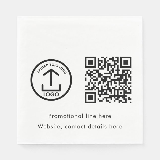 Custom Printed Business Logo QR Code Promotional Napkin (Front)