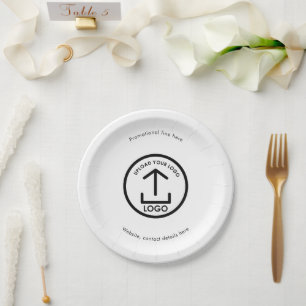 Custom Printed Business Logo & Text Promotional Paper Plate