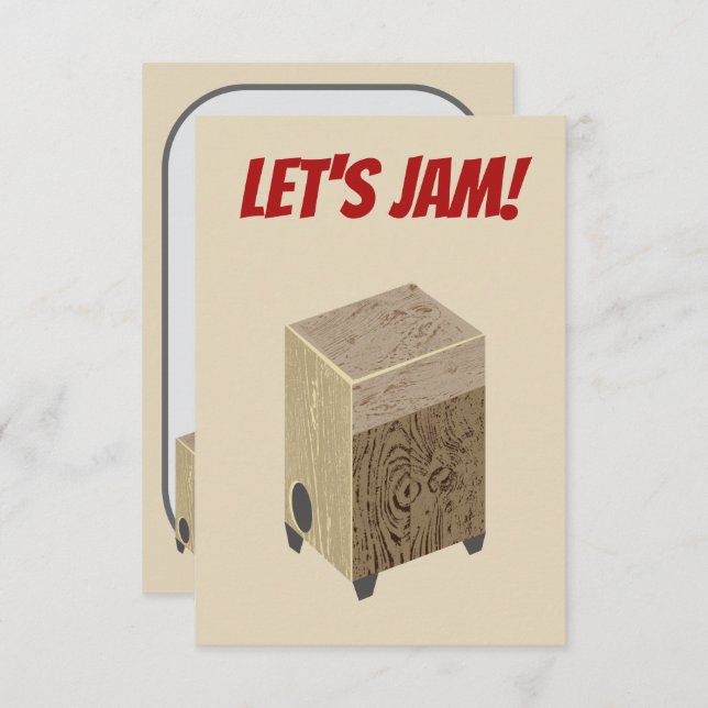 Custom Printed Cajon Drum Party Invitations (Front/Back)