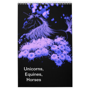 Custom Printed Calendar ,UNICORNS,EQUINES,HORSES