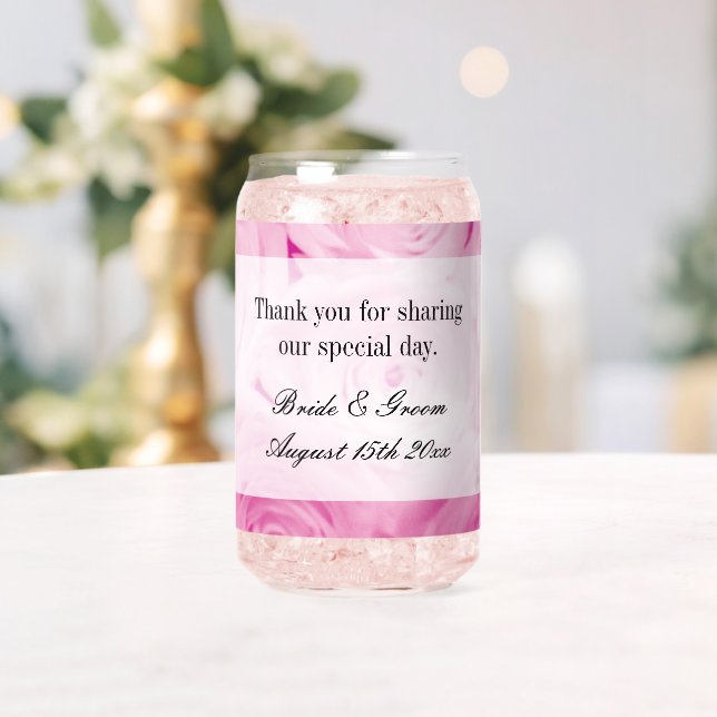 Custom printed can glass for wedding party (Insitu (Wedding))