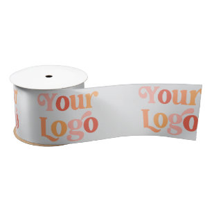 Custom Printed Company Logo Branded Gift Wrapping Satin Ribbon