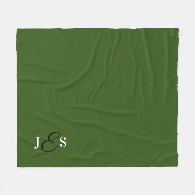Custom Printed Monogrammed Green Stadium Blanket (Front (Horizontal))