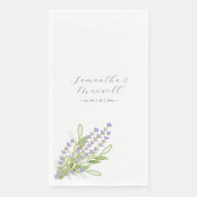 Custom Printed Napkins Watercolor Lavender (Front)