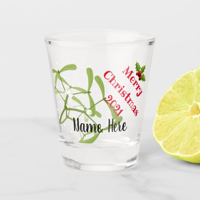 Custom Printed Personalised Christmas Shot Glass (Front)