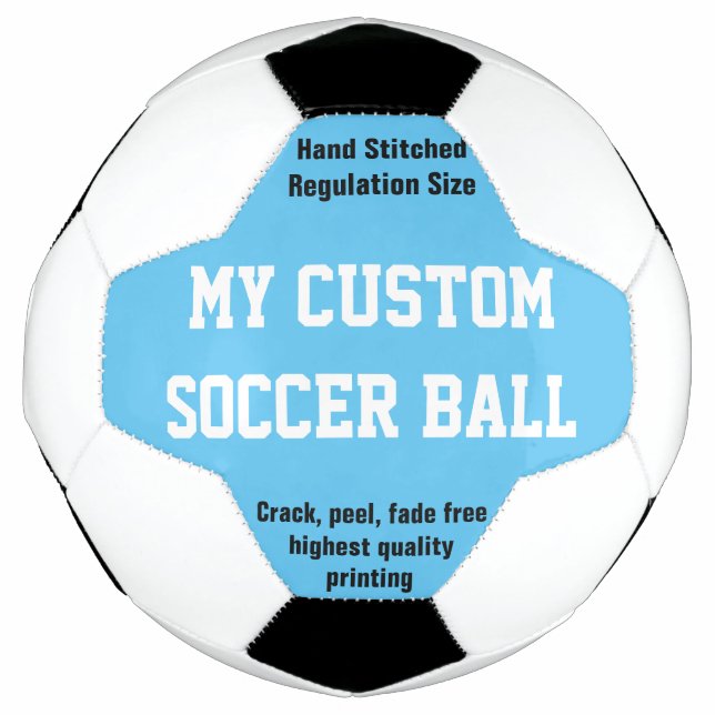 Custom Printed Soccer Ball Football Futbol BLUE (Front)