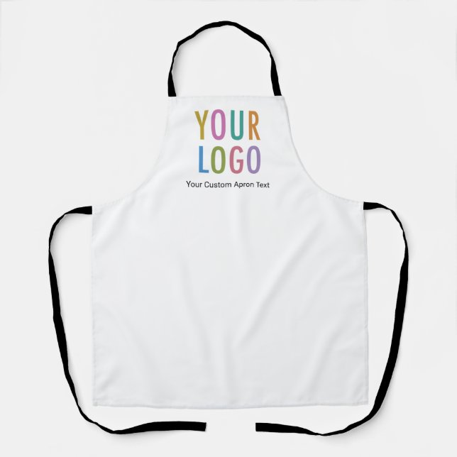 Custom Printed White Apron with Logo No Minimum (Front)