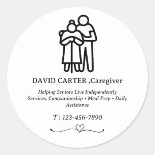 Custom Private Care Giver Promotional Classic Round Sticker