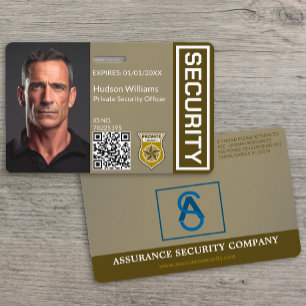 Custom Private Security Guard ID Photo ID Badge