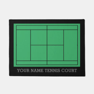 Custom private tennis court funny welcome doormat
